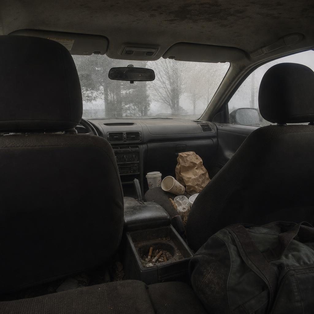 Interior de coche con mal olor